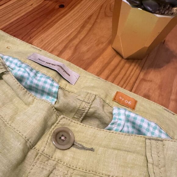 Pilcro and the Letterpress PILCRO Linen Blend Pants No 06 Light Green - Picture 3 of 12